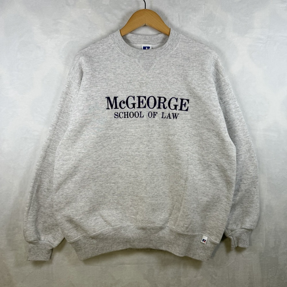 Vintage 90s McGeorge School of Law Russell Athletic Gray Sweatshirt Men  Size XL